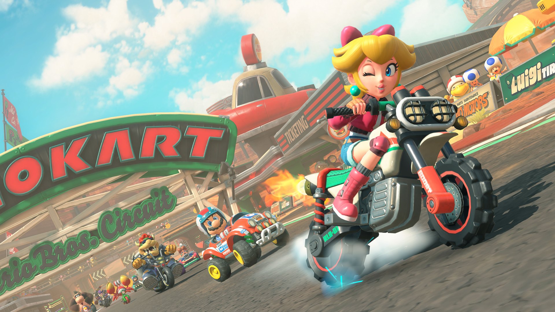 Mario Kart World – Peach auf ihrem Bike