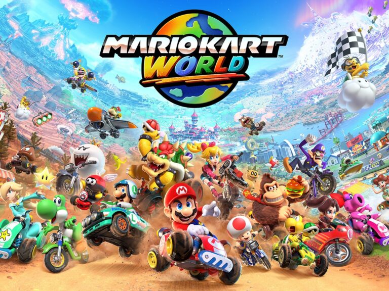 Mario Kart World Key Art mit Logo