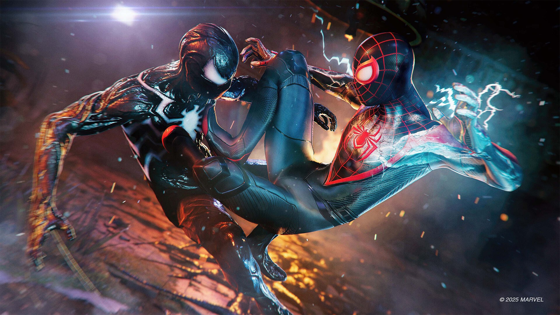 Marvel's Spider-Man 2 – Peter im schwarzen Anzug kämpft gegen Miles