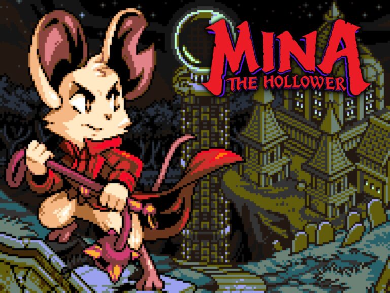 Mina the Hollower – Beitragsbild mit Logo