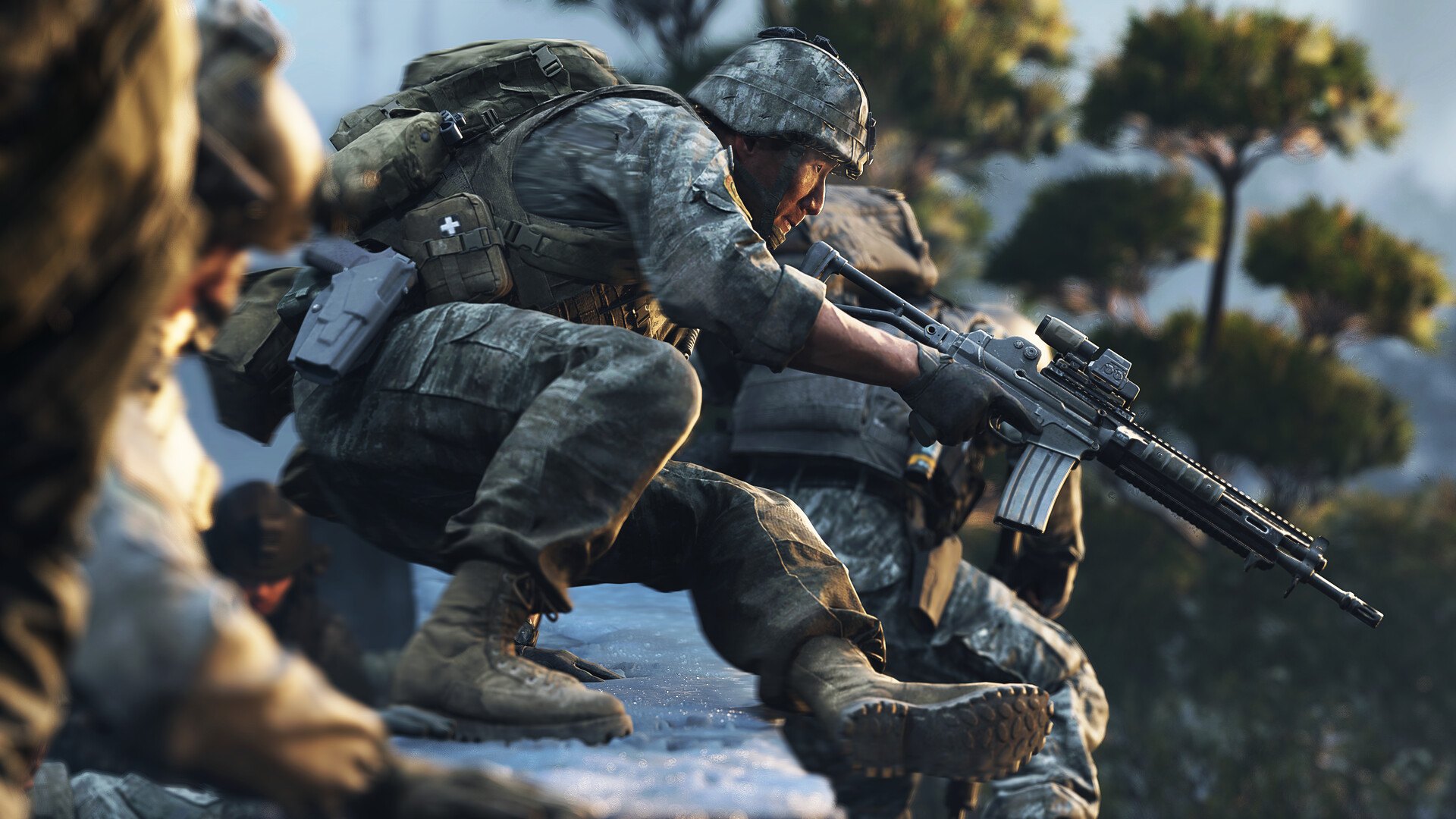 Modern Warfare 4 – Soldaten gehen im Schnee in Deckung