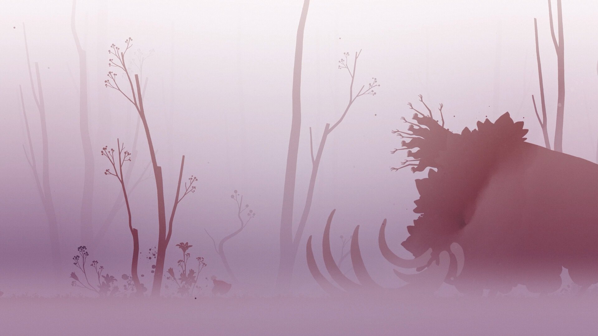 Neva – Nebliger Wald in zartem Rosa