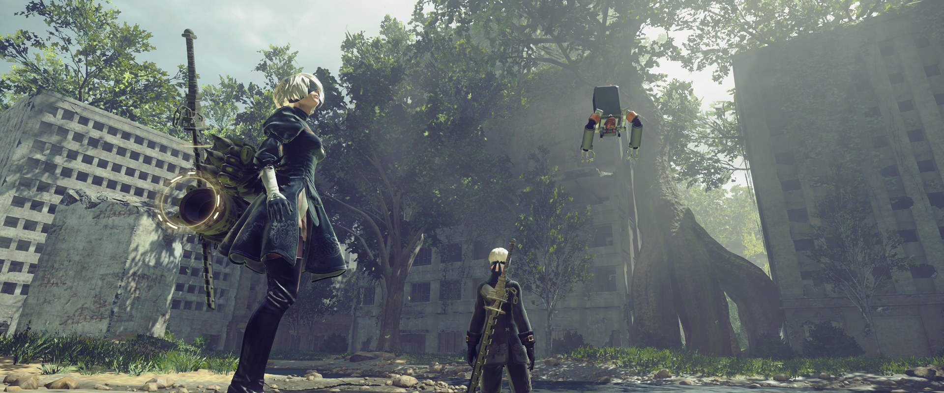 NieR:Automata – 2B und 9S in der Stadt