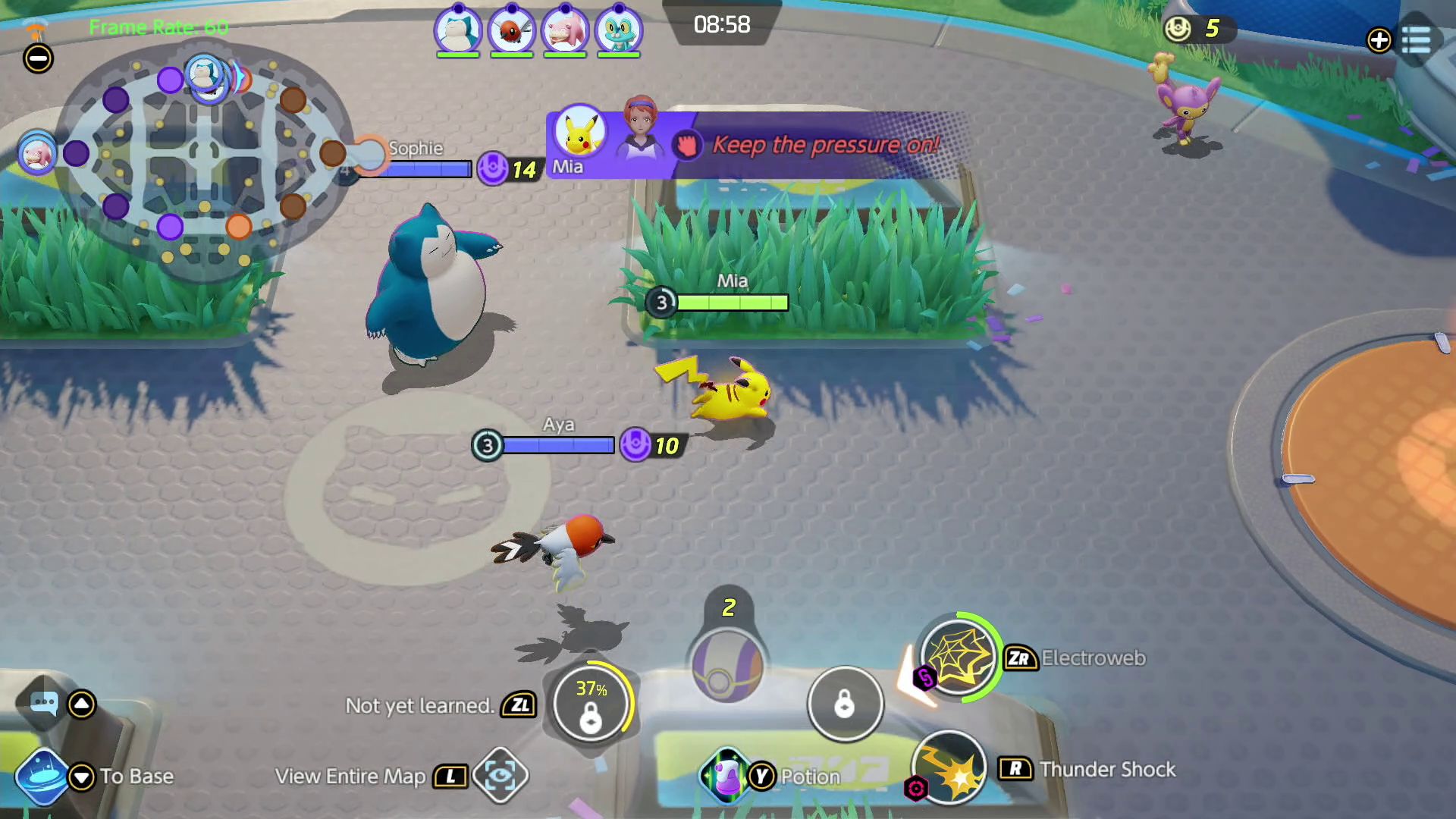 Pokémon Unite: Pokémon-Auswahl mit Statuswerten