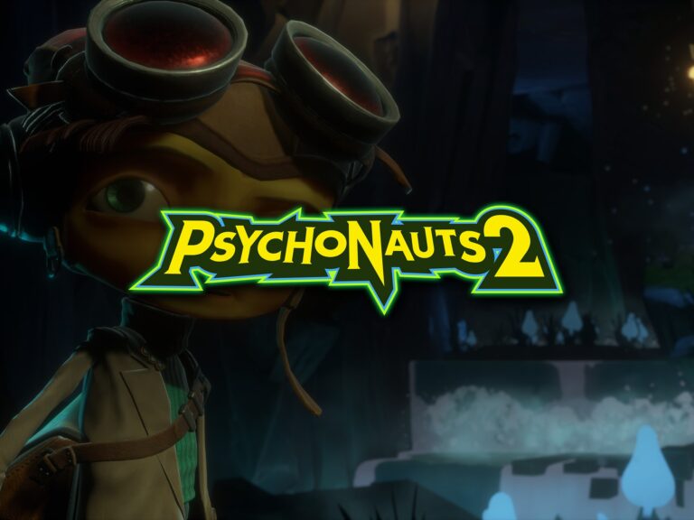 Psychonauts 2 – Artikelbild mit Logo und Raz