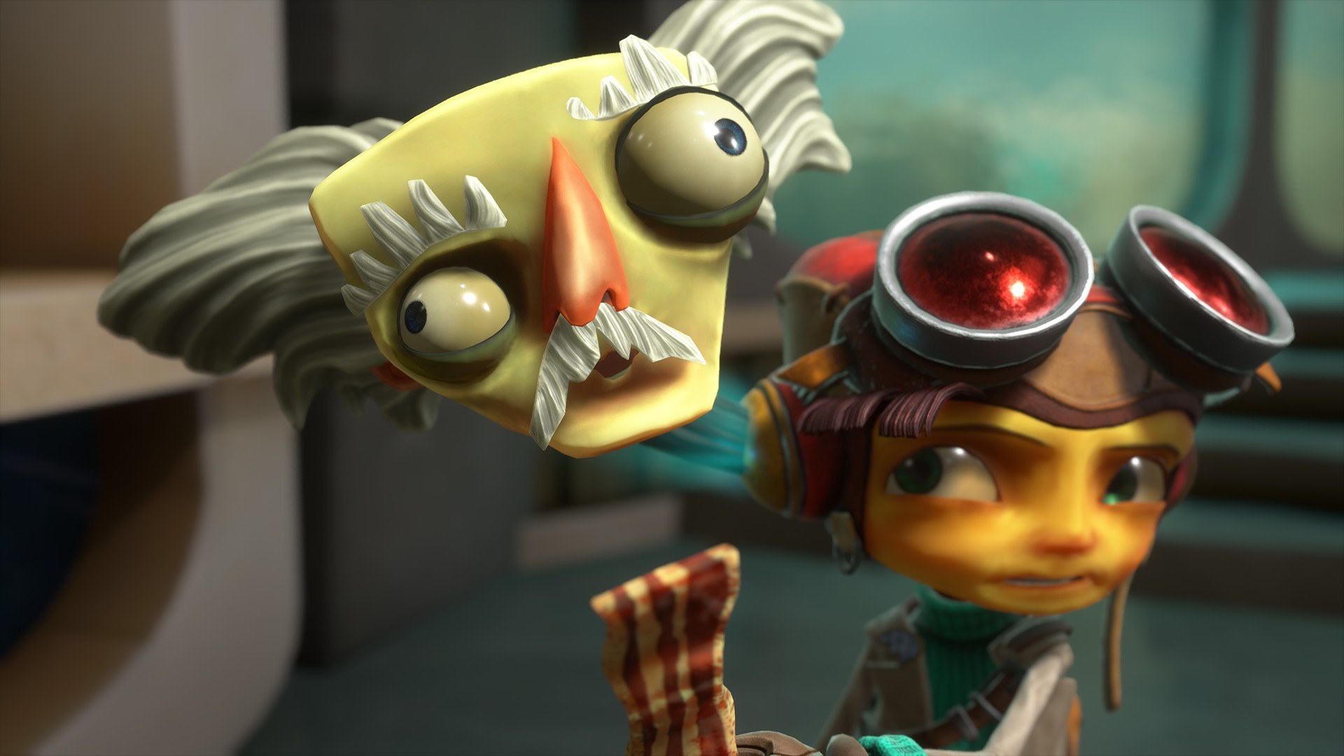 Psychonauts 2 – Raz trifft eine fischartige Figur