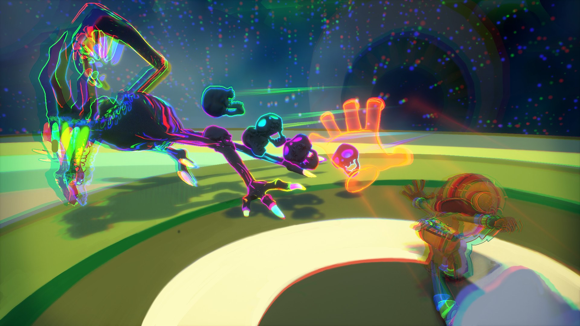 Psychonauts 2 – Raz im Kampf in einer farbenfrohen Arena
