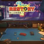 ReStory: Chill Electronics Repairs – Die Werkbank vor dem Fenster zur Straße mit Spiellogo