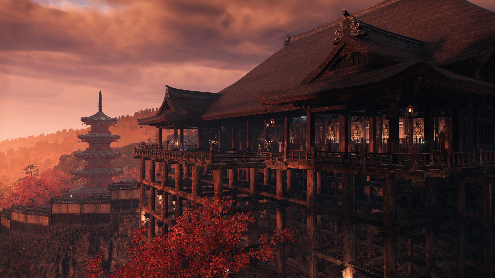 Rise of the Ronin – Tempel und Pagode im Sonnenuntergang