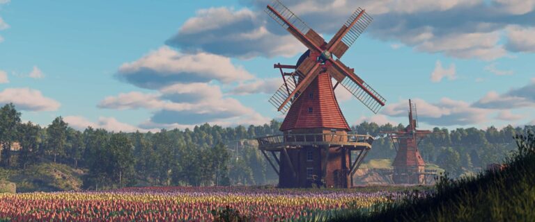 RoadCraft Foundations: Windmühlen auf der Karte Spring Renewal