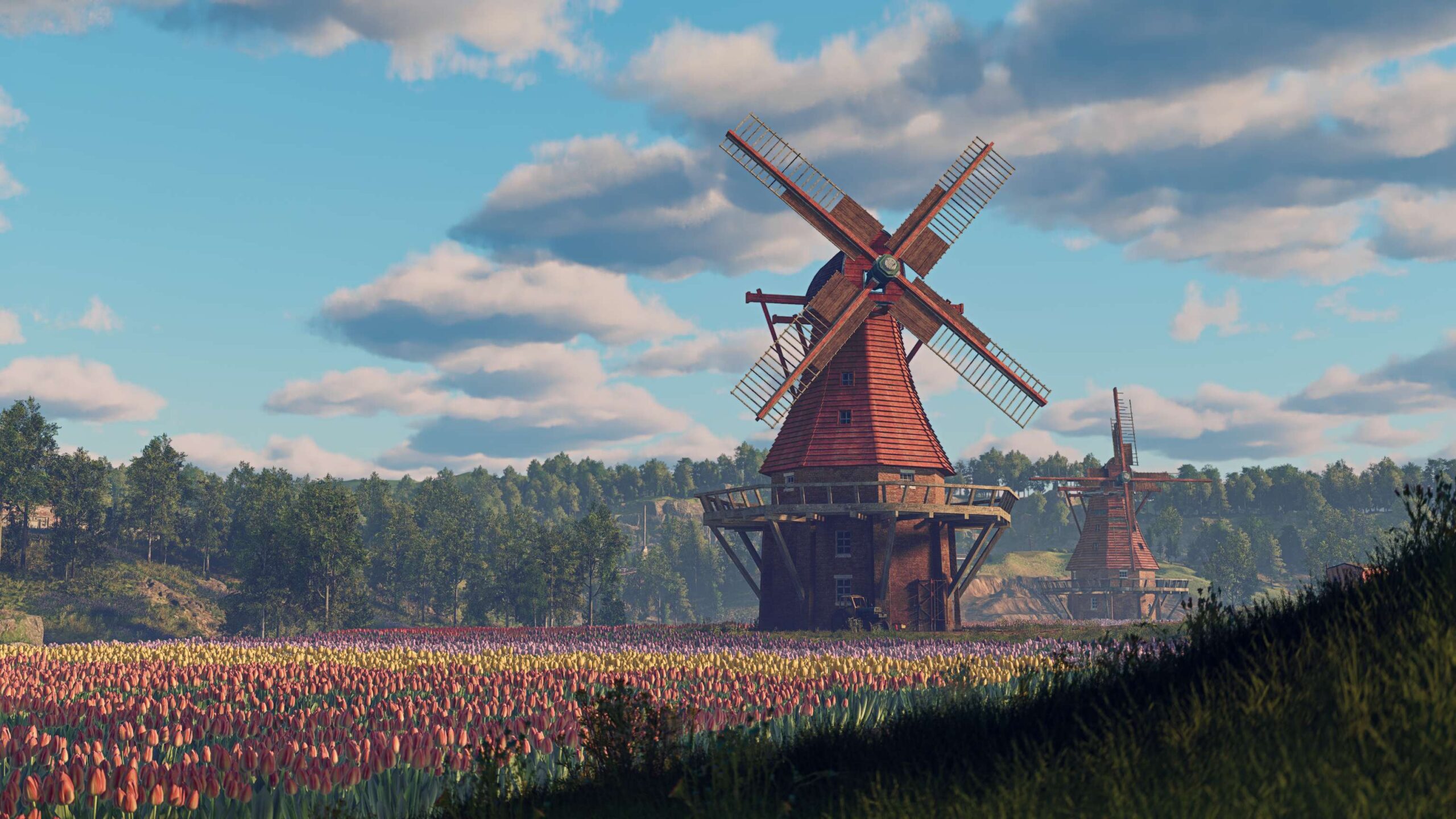 RoadCraft Foundations – Windmühle und Tulpenfeld auf Spring Renewal