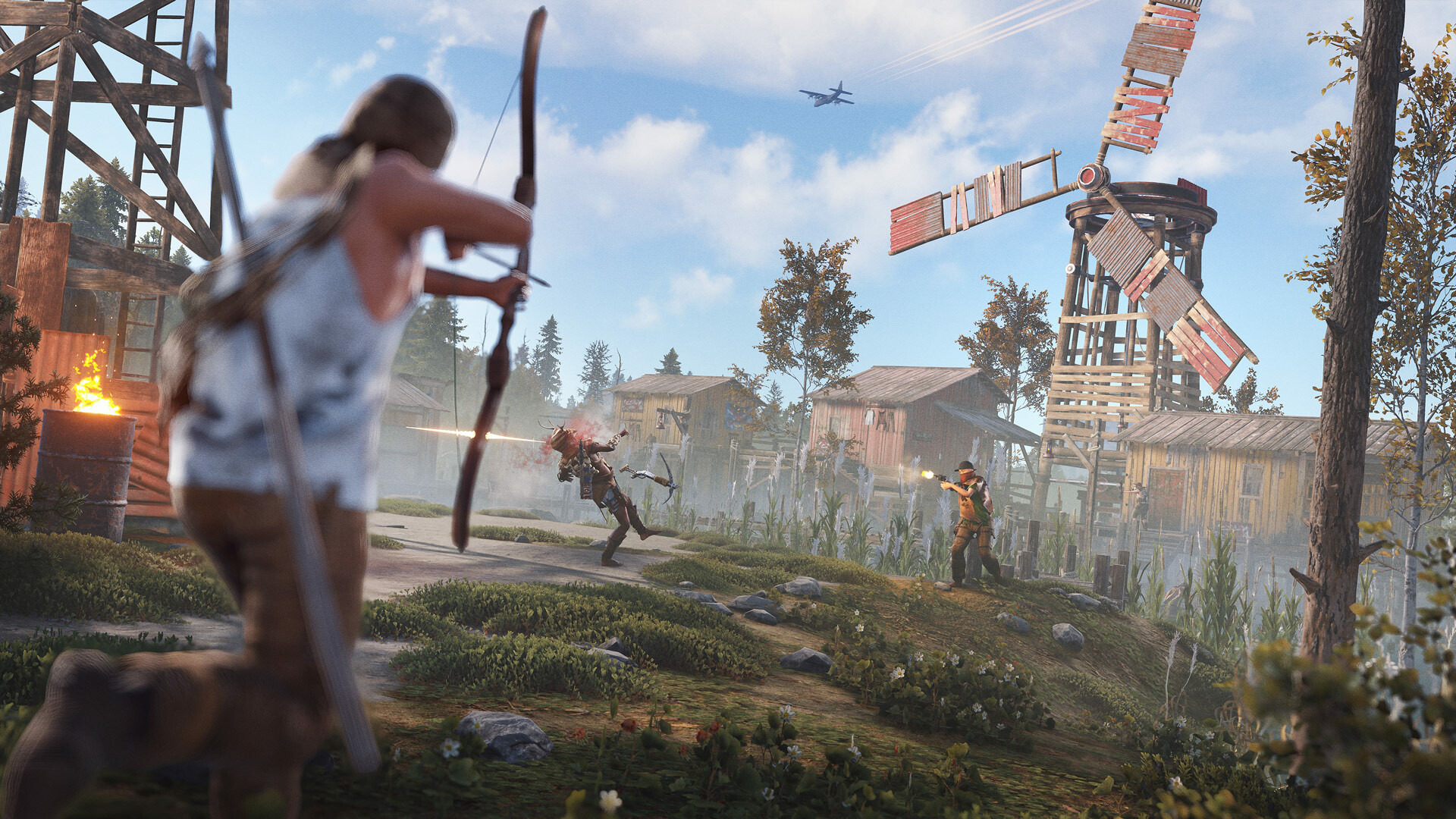 Rust – Spielerin mit Bogen an einem Außenposten
