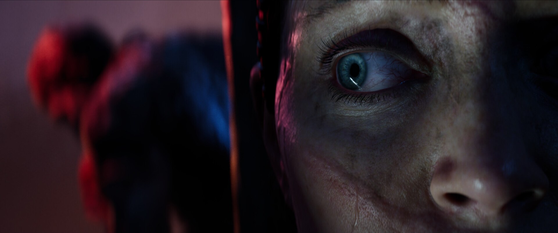 Senua's Saga: Hellblade II – Nahaufnahme von Senuas Gesicht