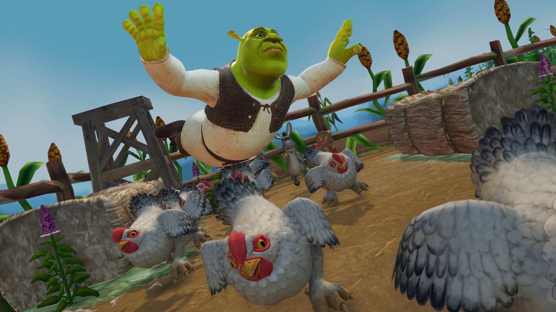 Shrek 2 Remastered: Shrek zwischen aufgescheuchten Hühnern