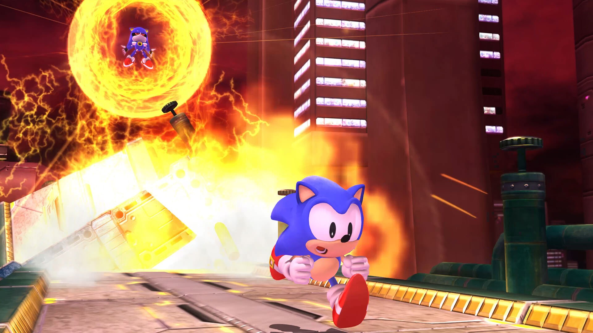Sonic X Shadow Generations – Klassischer Sonic vor einem Feuerball