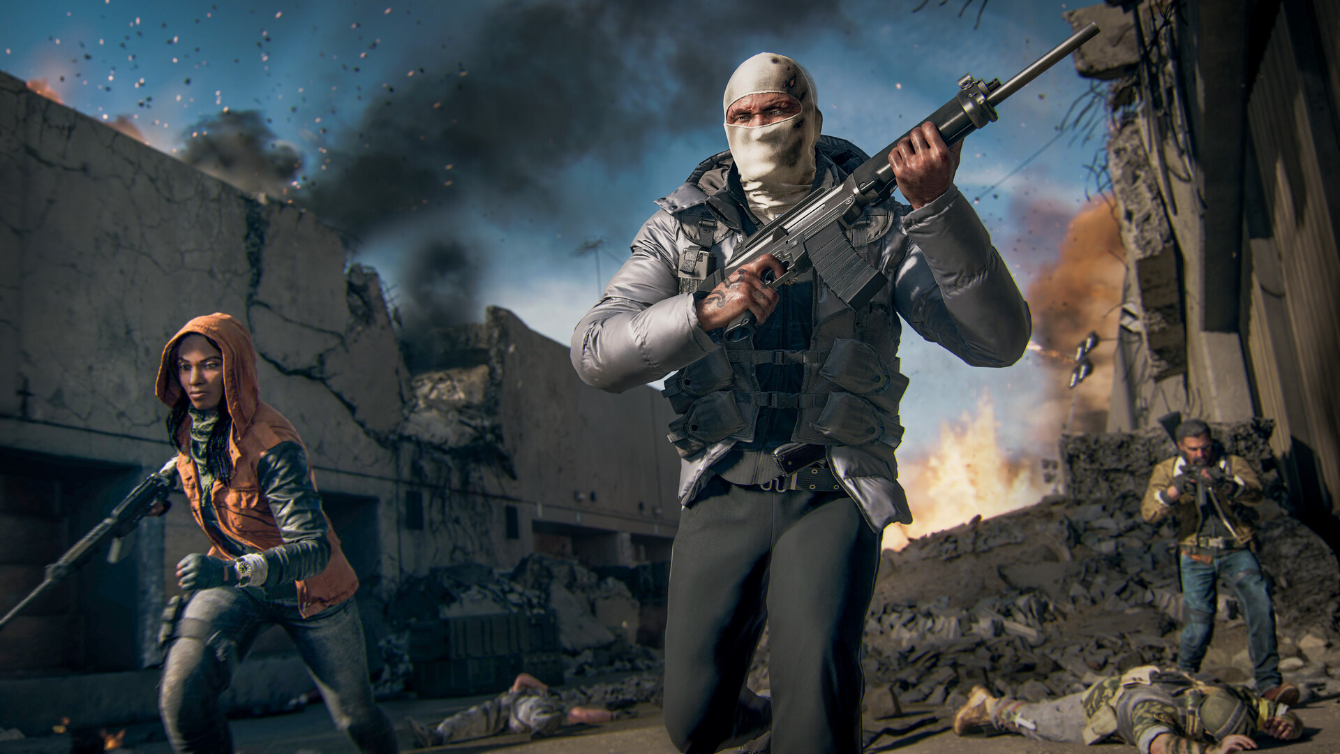 Call of Duty: Black Ops 6: Soldat mit Sturmgewehr in einer zerstörten Kleinstadt