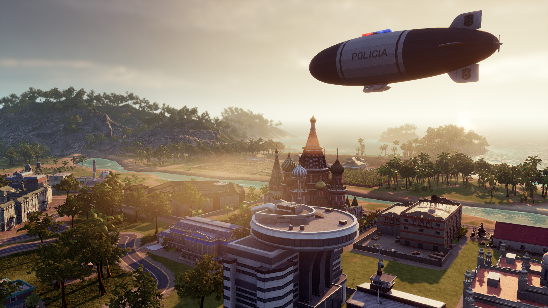 Tropico 6: Ein Zeppelin schwebt über der Stadt