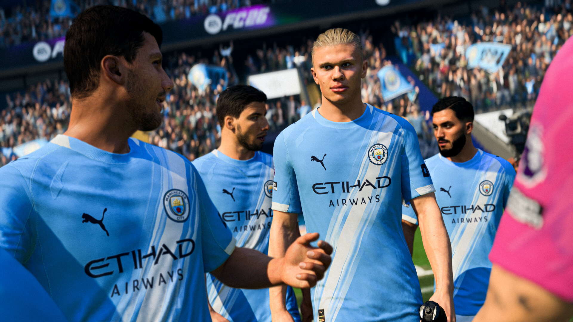 EA SPORTS FC 26: Spieler von Manchester City vor dem Anpfiff
