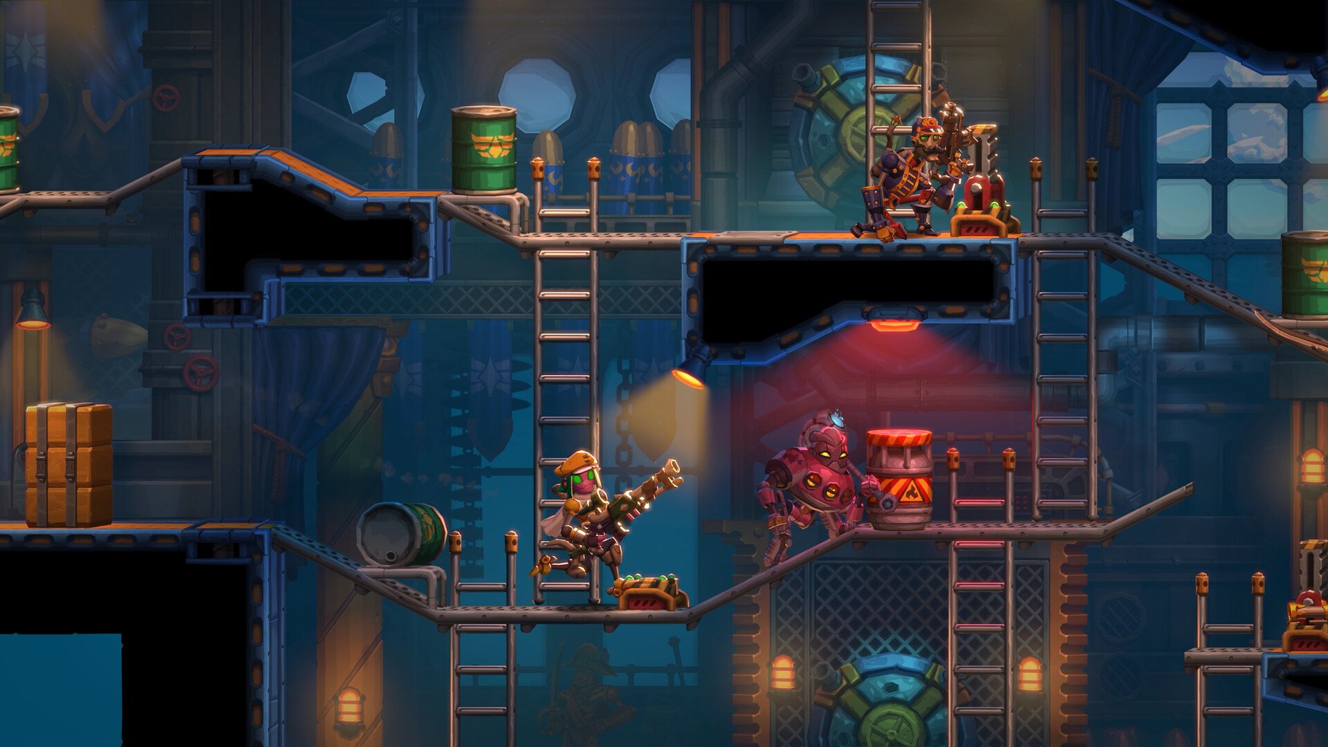 SteamWorld Heist II – Roboter-Crew kämpft auf mehreren Ebenen eines Schiffs