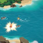 SteamWorld Heist II – U-Boot auf dem offenen Meer neben einer grünen Insel