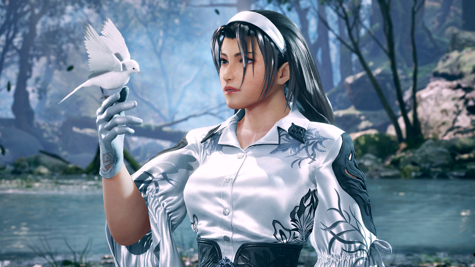 Tekken 8 – Jun Kazama mit einer weißen Taube