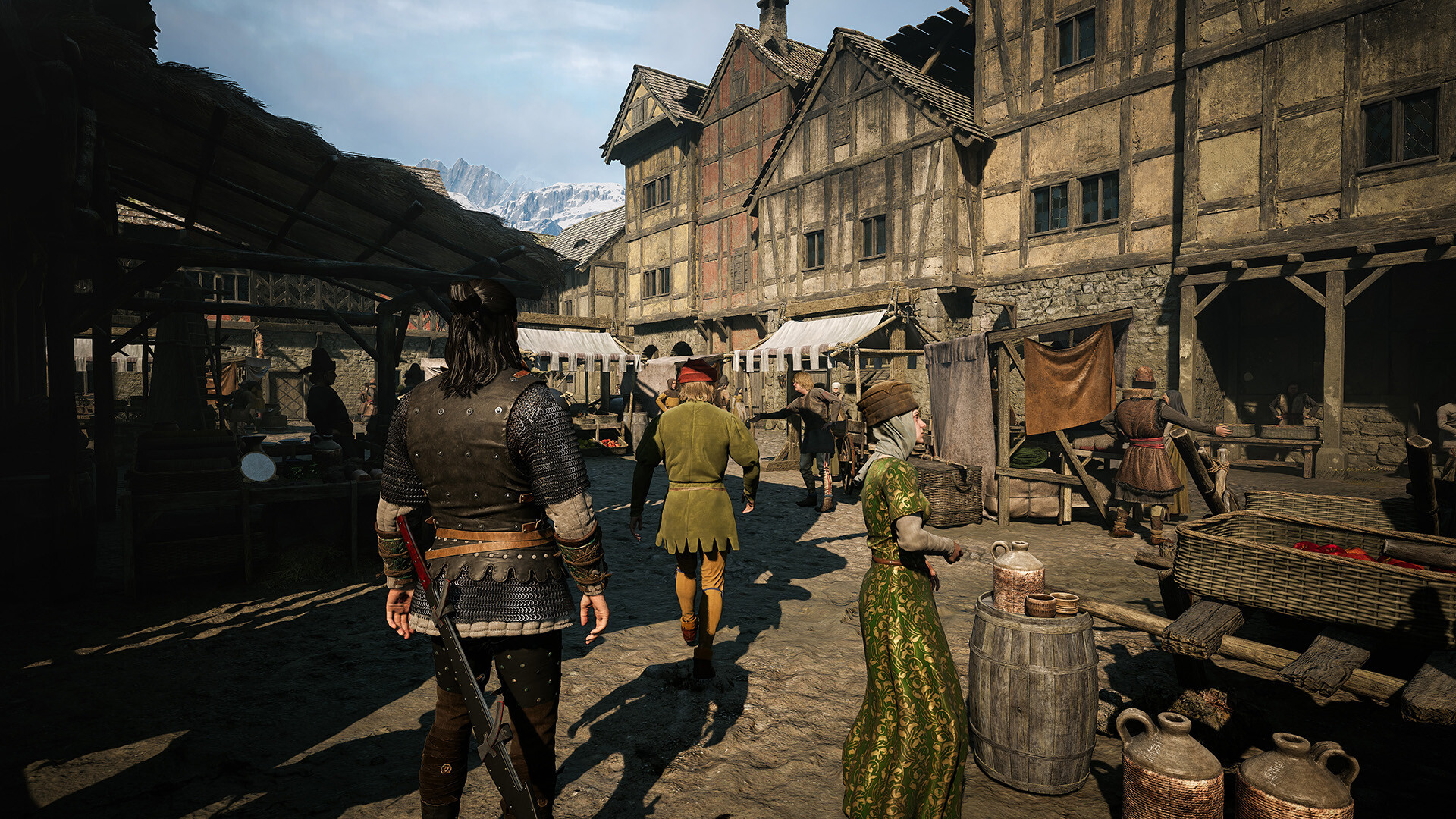 The Blood of Dawnwalker – Coen läuft durch die belebten Gassen einer mittelalterlichen Stadt