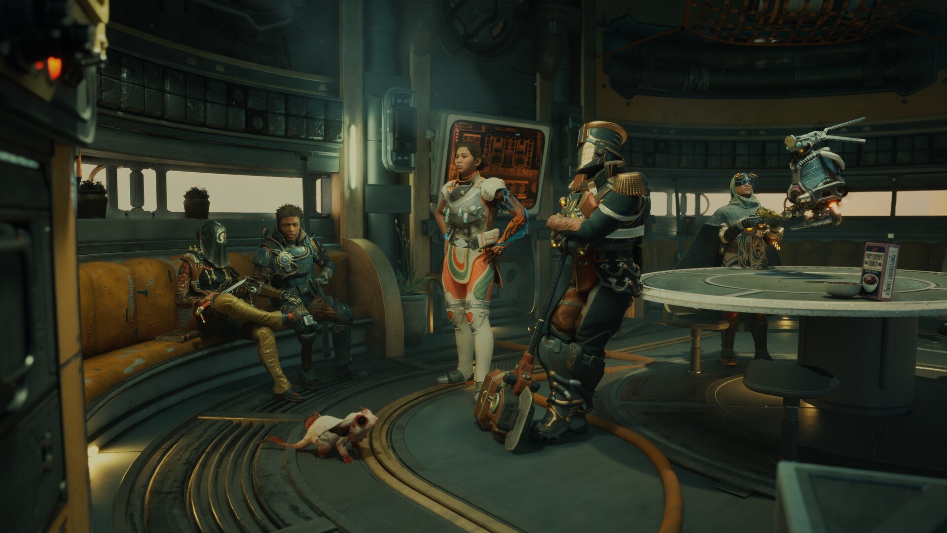 The Outer Worlds 2 – Begleiter in der Lounge des Raumschiffs