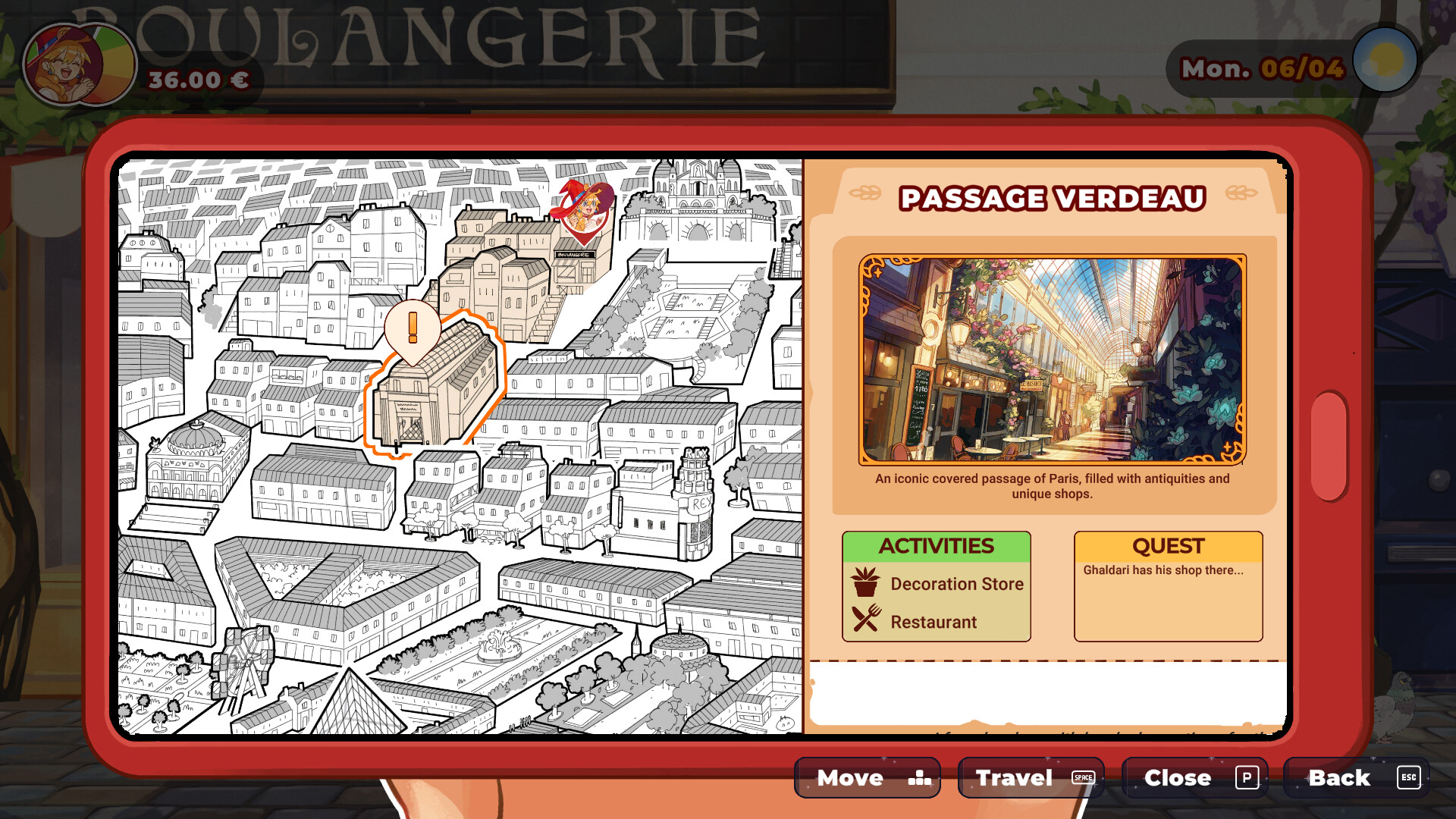 The Witch's Bakery – Smartphone-Karte von Paris mit der Passage Verdeau