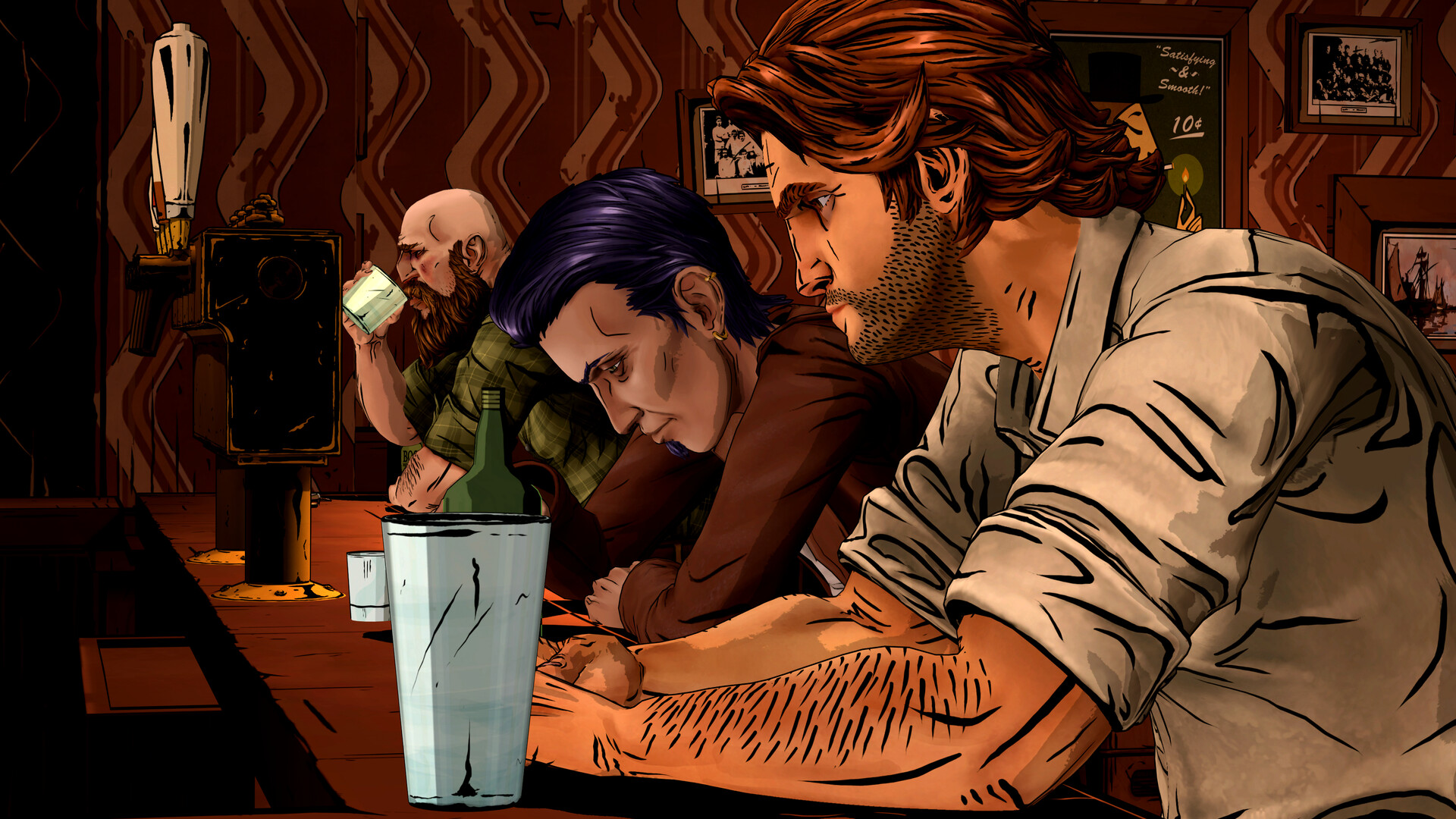 The Wolf Among Us Remastered – Bigby Wolf lehnt an einem Bartresen