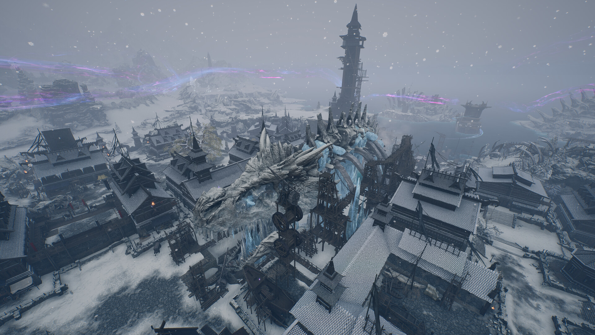 Throne and Liberty – Verschneite Stadt mit Turm