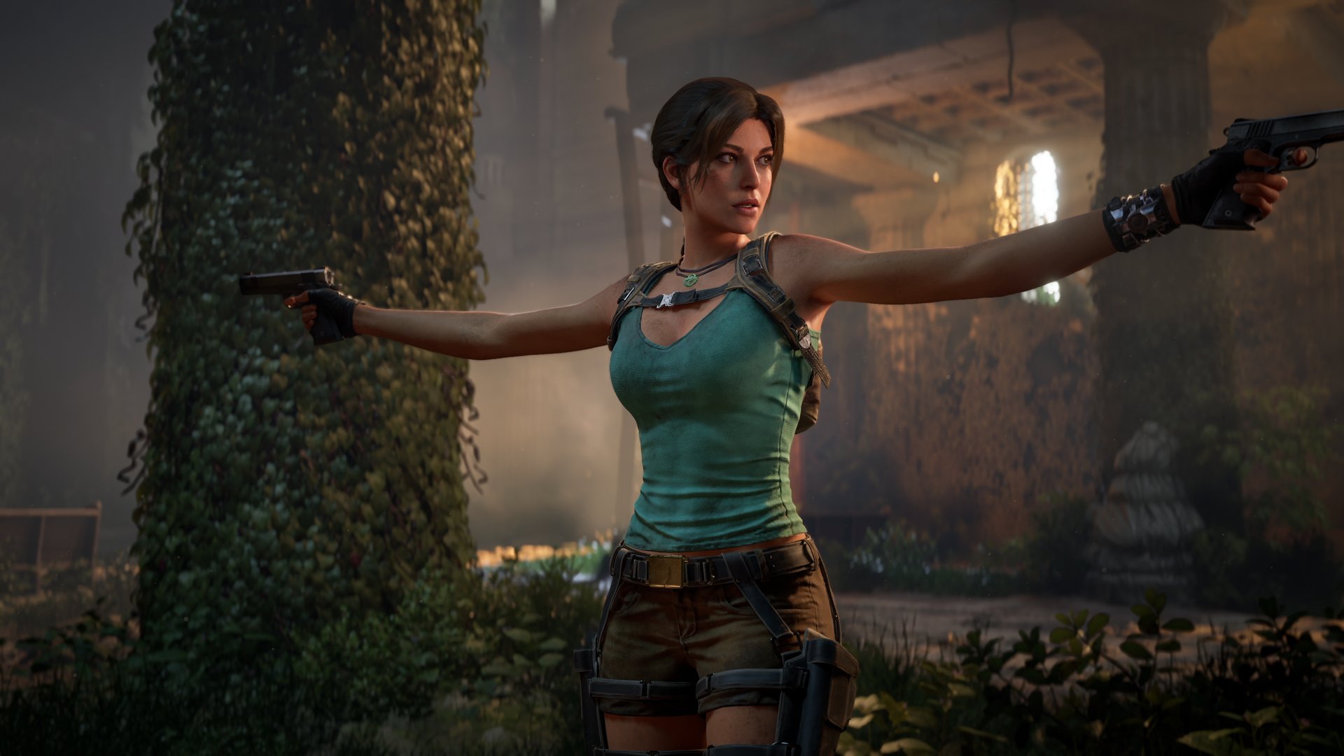 Tomb Raider: Legacy of Atlantis – Lara Croft mit zwei Pistolen in St. Francis Folly
