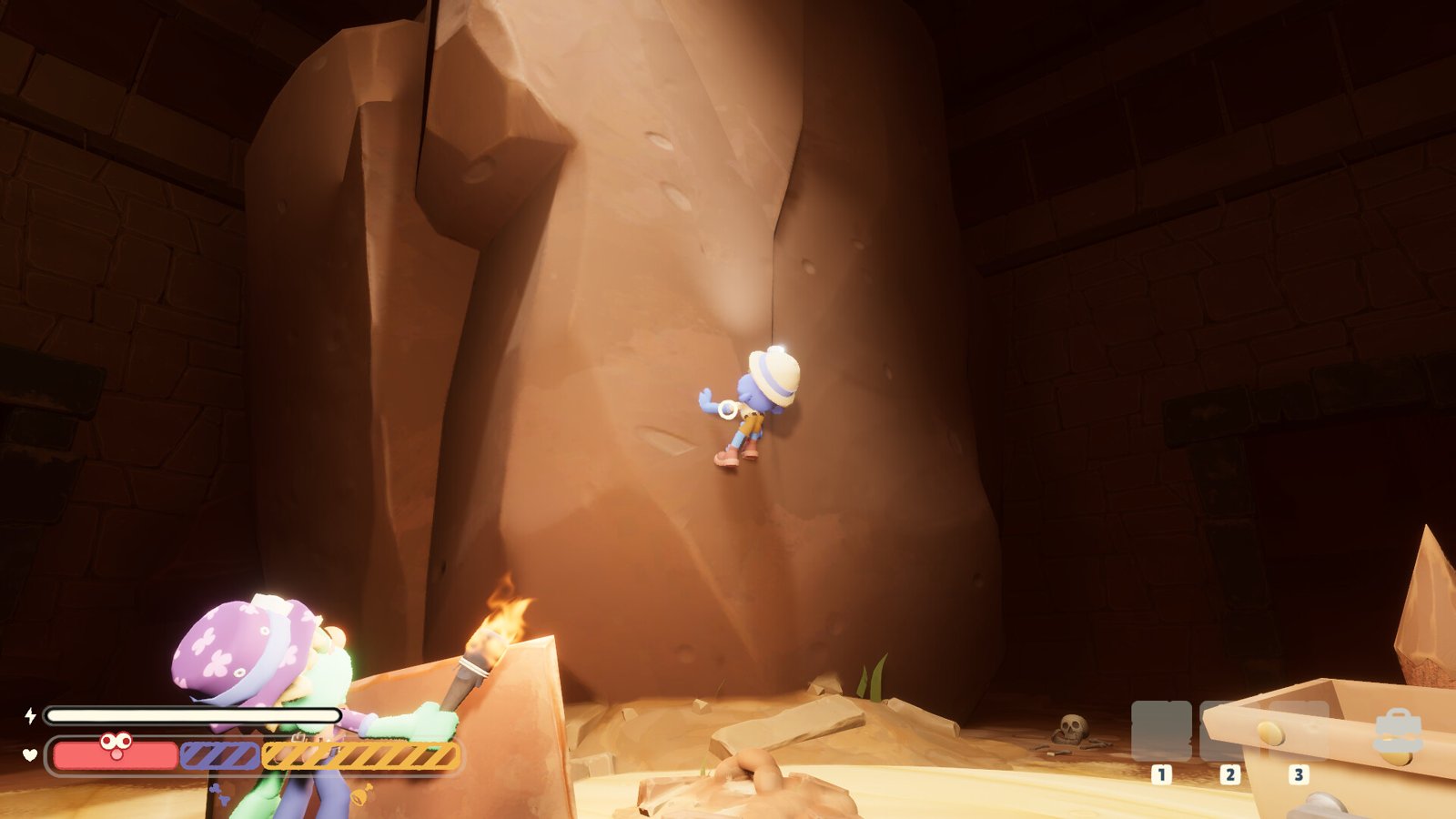 Too Deep to Quit: Abenteurer klettert eine Felswand im Tempel hoch
