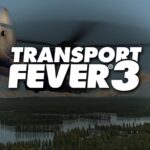 Transport Fever 3: Spielszene mit offiziellem Logo