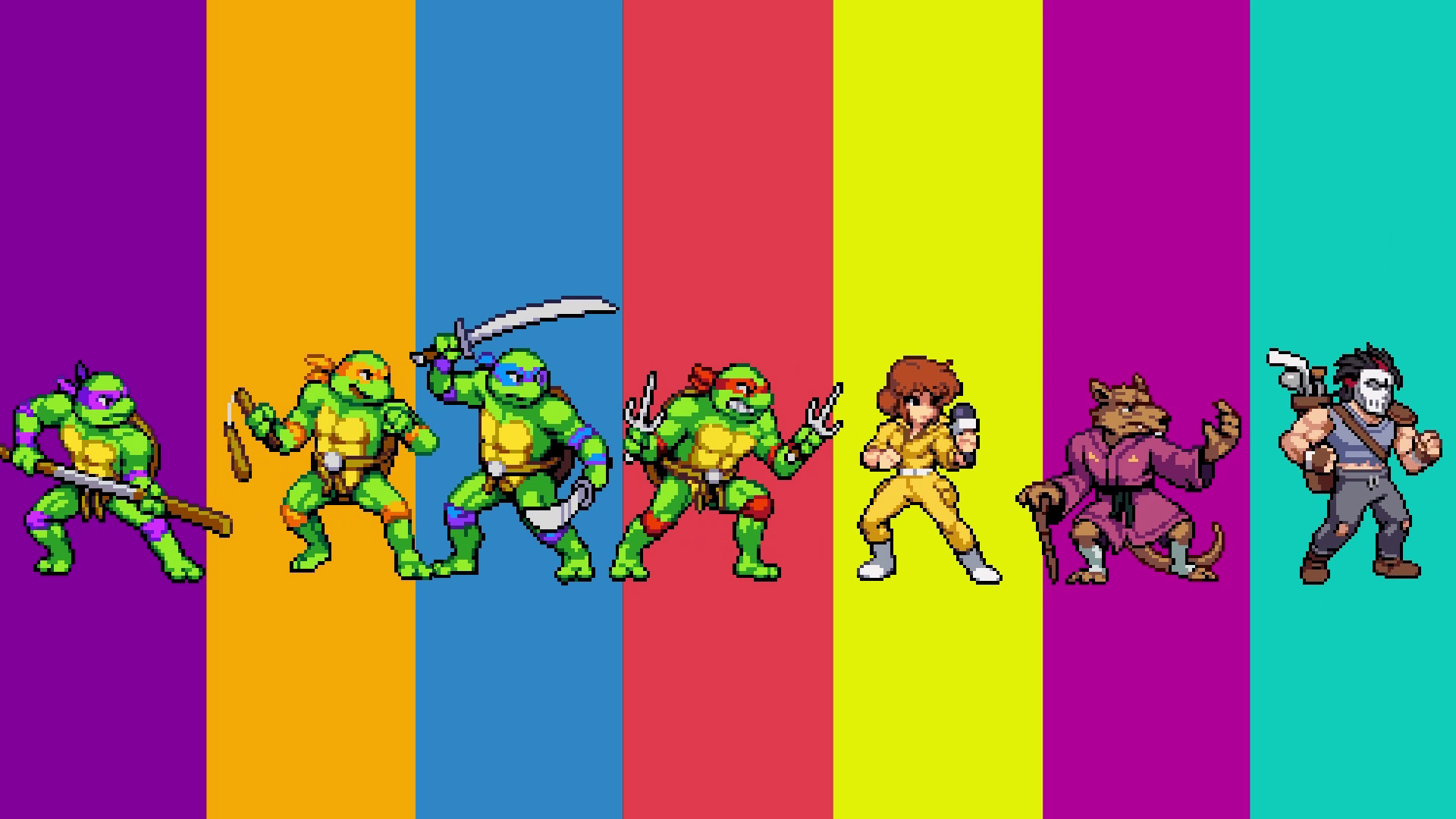 Teenage Mutant Ninja Turtles: Shredder's Revenge – Alle spielbaren Figuren in Reihe