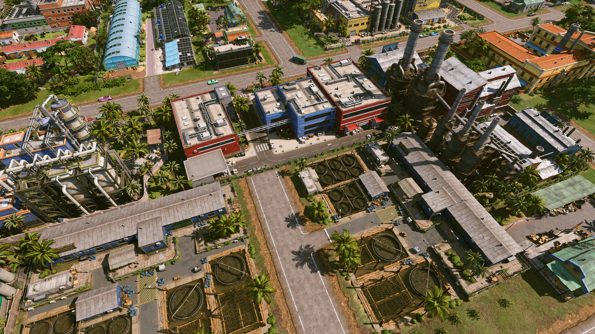 Tropico 7 Screenshot: Große Stadt aus der Luft