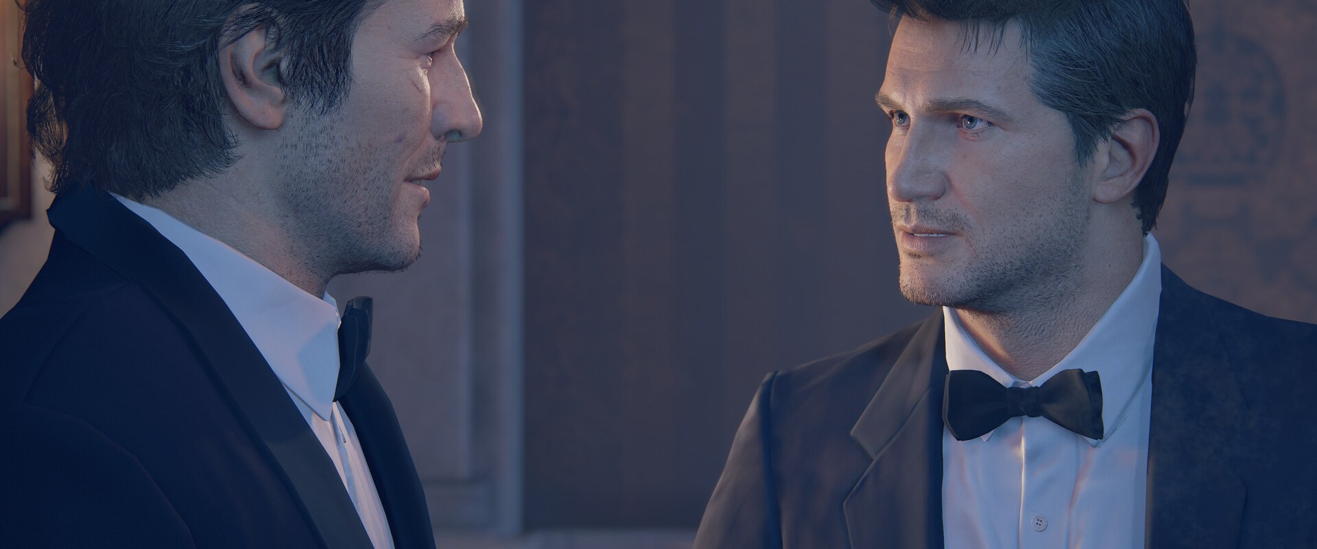 Uncharted 4 – Nathan und Sam im Smoking