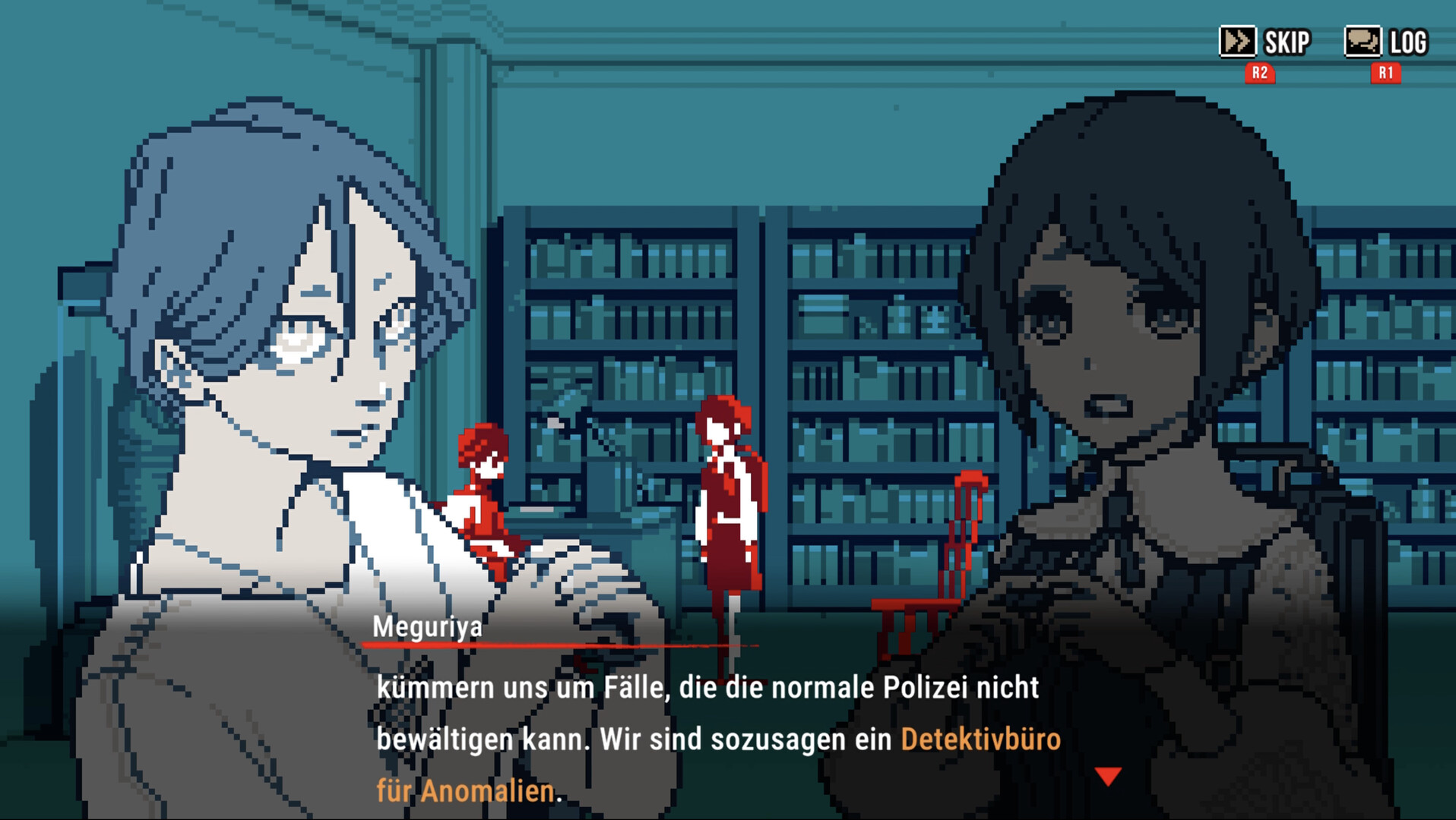 SHUEISHA GAMES Urban Myth Dissolution Center: Szene in der Bibliothek