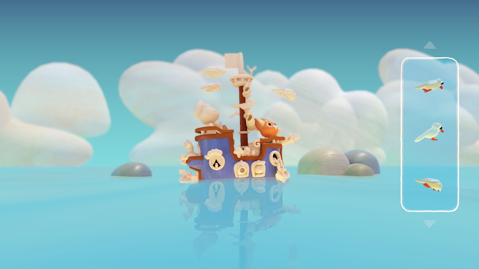 Woodo: Holzschiff auf dem Meer