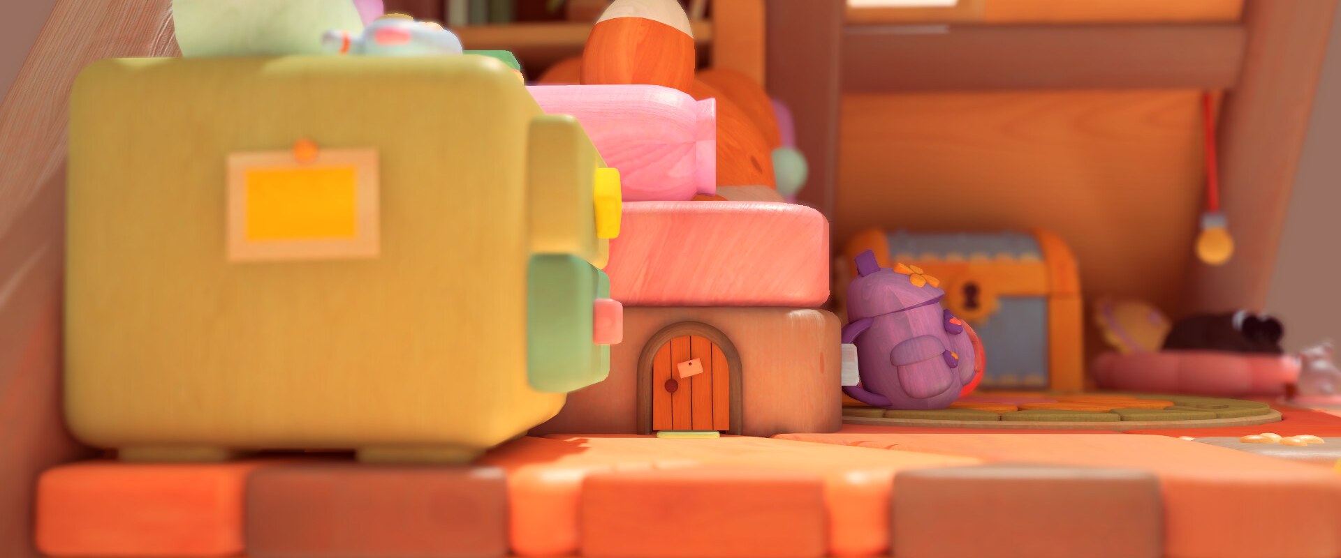 Woodo – Holzspielzeug-Häuschen in einem gemütlichen Kinderzimmer