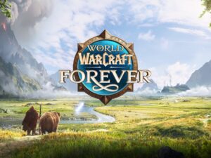 WoW Forever Stresstest – Logo vor der Graslandschaft Azeroths