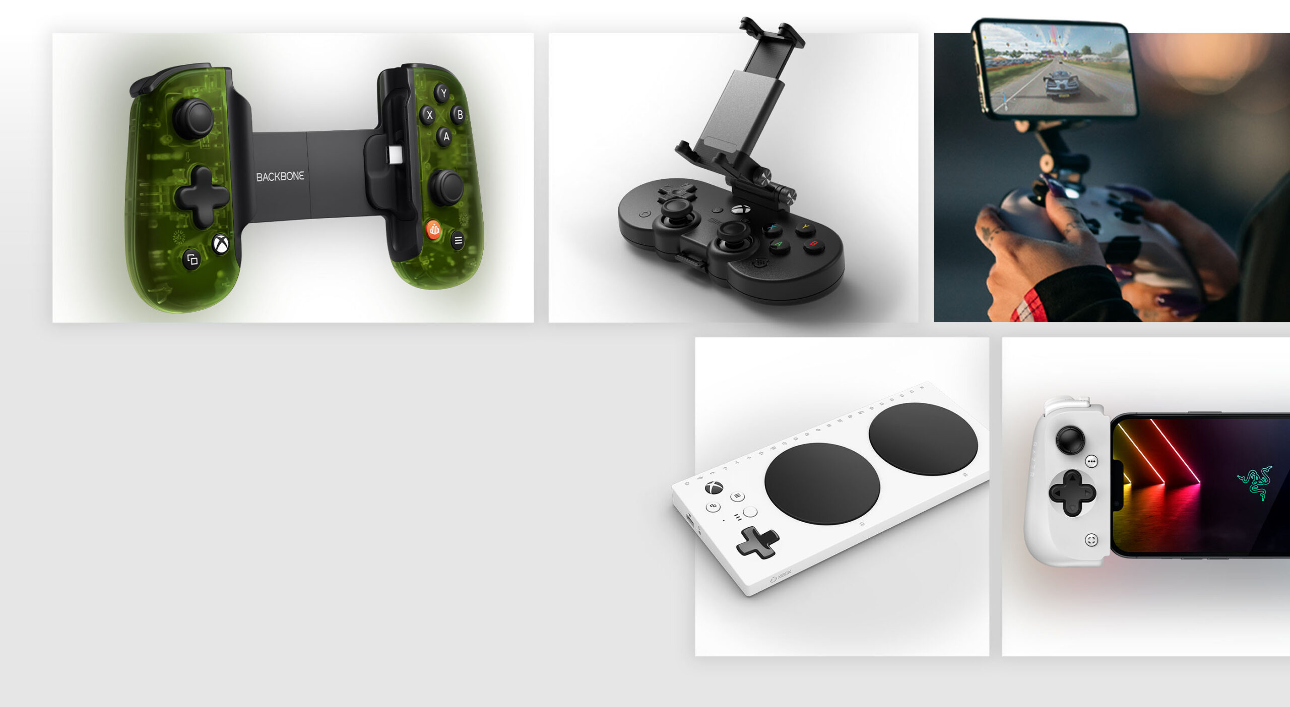 Zubehör für Xbox Cloud Gaming wie Smartphone-Controller und Halterungen